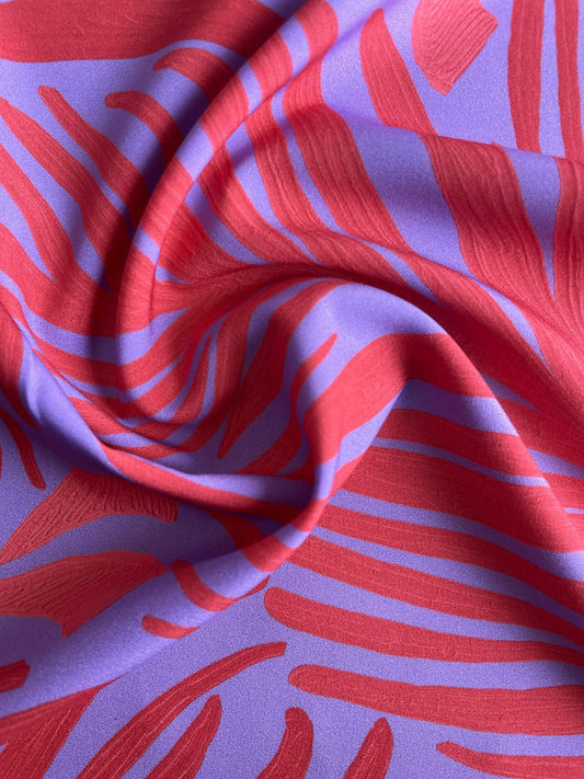Seda Francesa con Estampado Digital –  Rosa y Lila