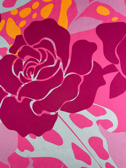 Seda Italiana Floral Grande Fucsia