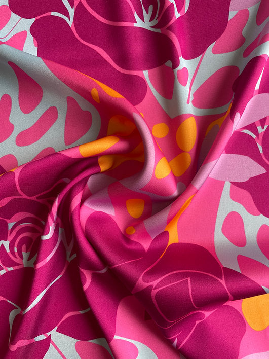 Seda Italiana Floral Grande Fucsia