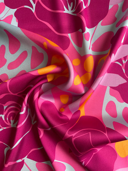 Seda Italiana Floral Grande Fucsia