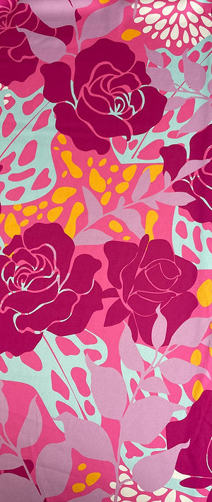 Seda Italiana Floral Grande Fucsia